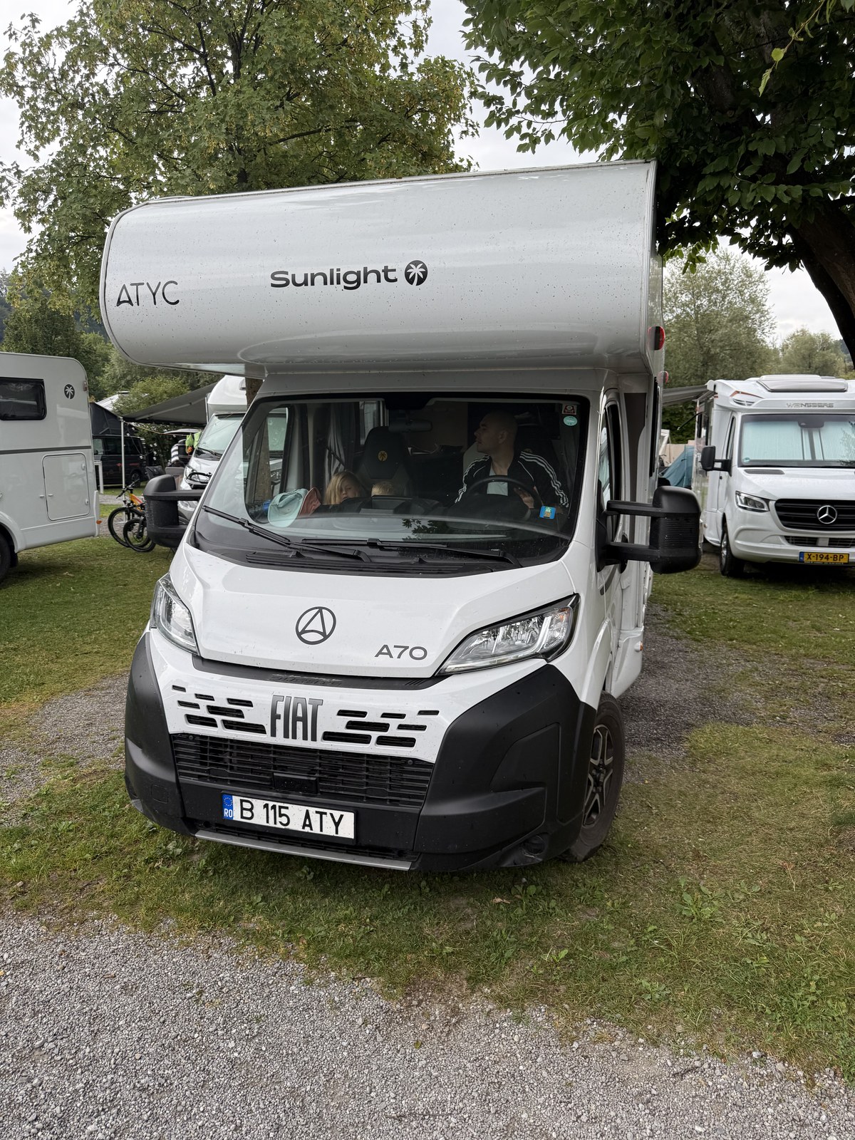 our camper at TCS Les Neuvilles, Martigny