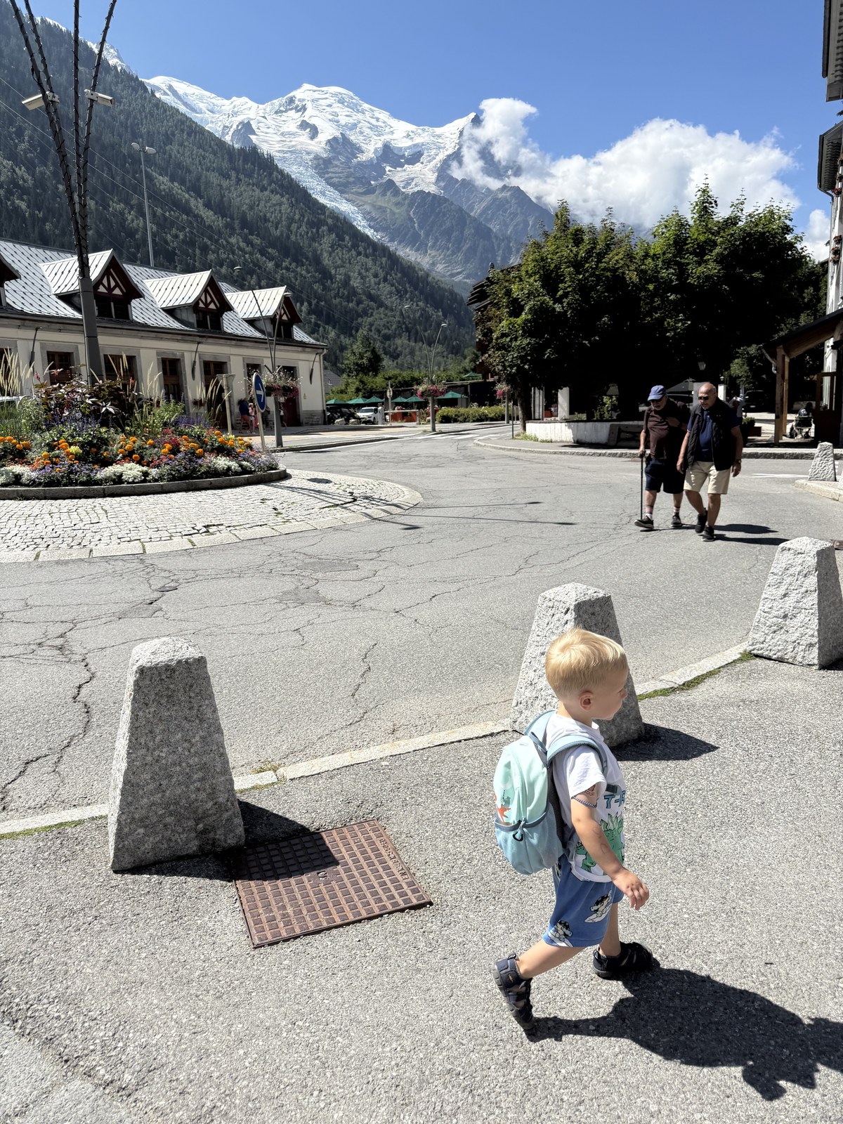 Chamonix, with Mont Blanc behind