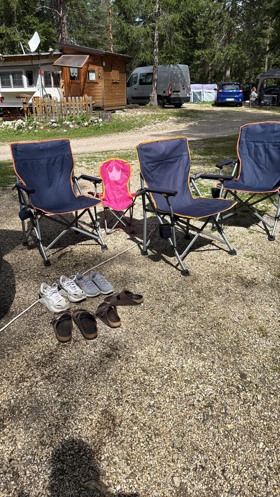 camper life: chairs out, shoes off
