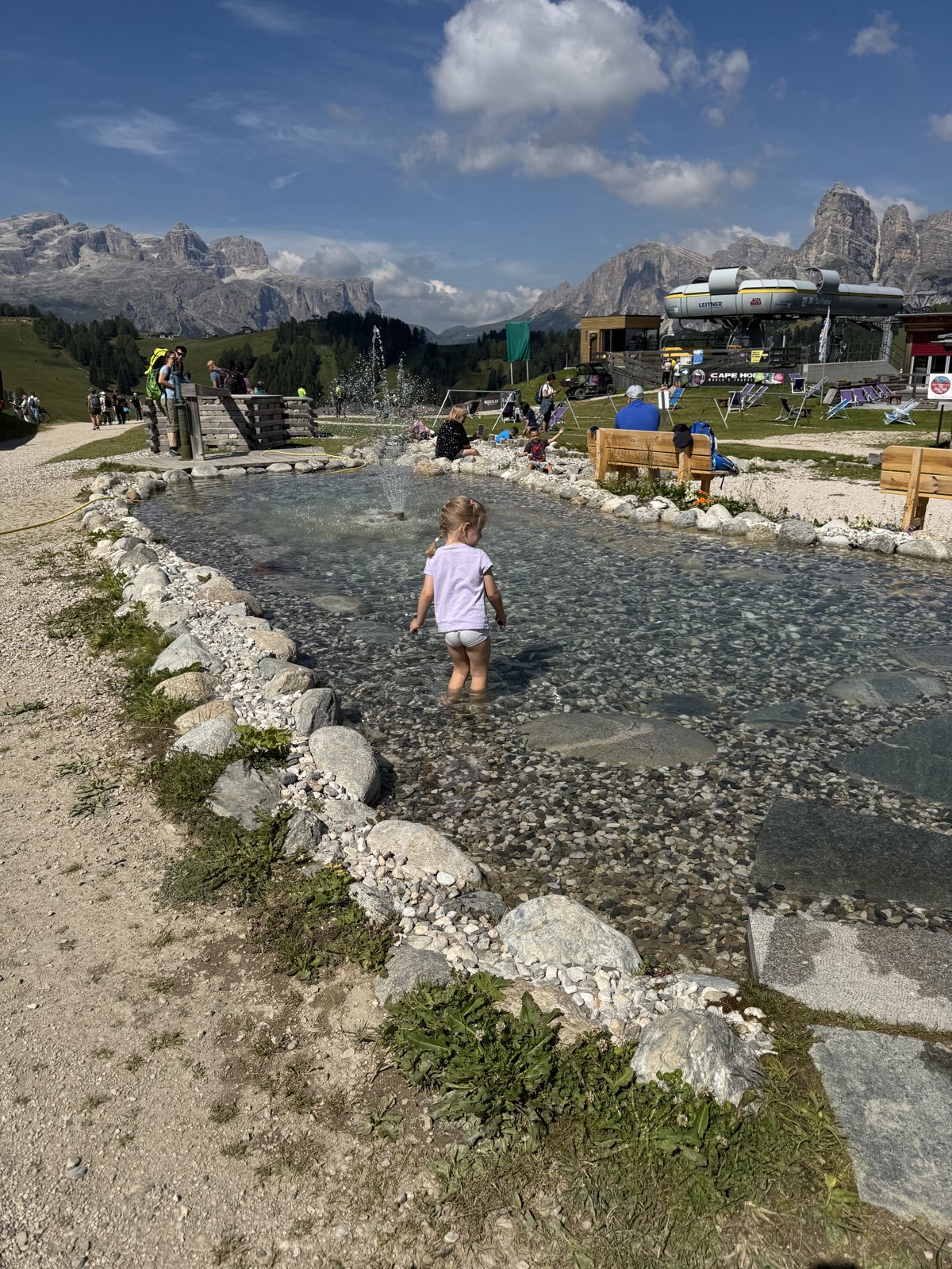 the water playground at Piz Sorega