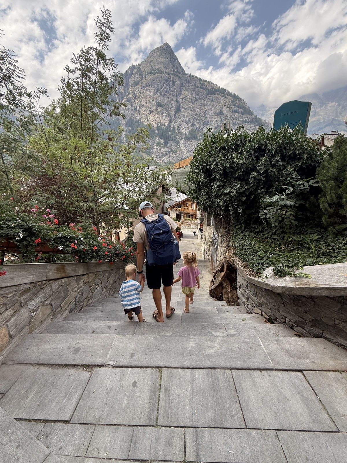 the main street and the peak behind it