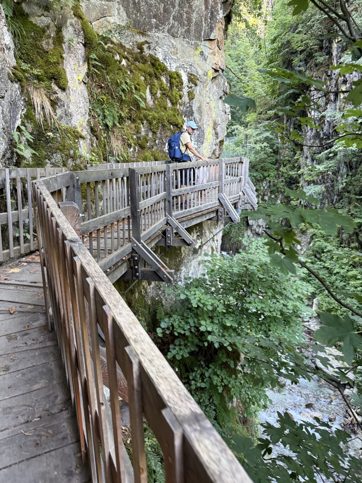 the wooden walkways in the Gorges du Durnand